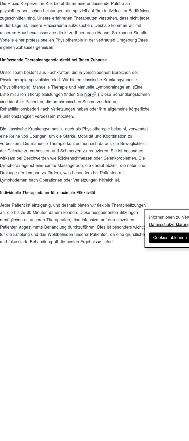 Hausbesuche Physiotherapie